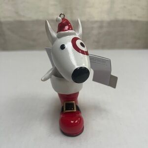 Bullseye Dog Santa Boot Ornament 2024